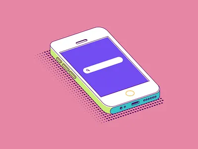 Phone blue design green isometric isometry phone pink vector