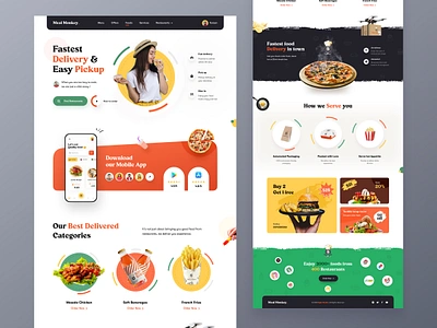 Food Delivery Landing page app landing cooking delivery service fast delivery food food and drink food delivery food delivery app food delivery landing page food delivery website homepage landing page marketing page restaurant shipping snacks typography web design website website design