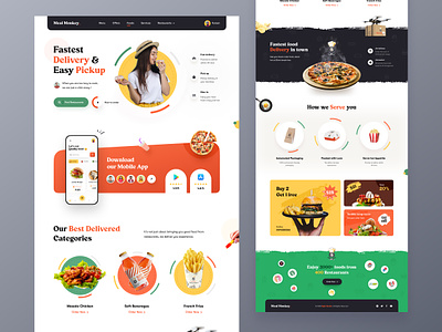 Food Delivery Landing page app landing cooking delivery service fast delivery food food and drink food delivery food delivery app food delivery landing page food delivery website homepage landing page marketing page restaurant shipping snacks typography web design website website design