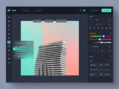 Hive - Graphic App for 3D Modeling 3d 3d modeling 3ds max app app design application graphic app ui ui design user interface ux web app web design