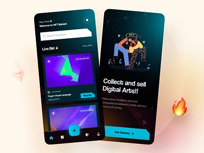 NFT Marketplace App app app design crypto crypto art crypto wallet cryptoart design ethereum ios mobile mobile app design nft nft app nft market nft marketplace nftart nfts ui uiux ux