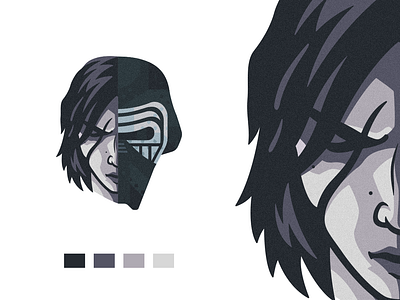 Kylo Ren art avatar creative dark darthvader design graphic design head helm illustration illustrator kyloren logo mask photoshop sad starwars ux vector yoda