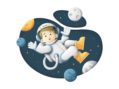 Spaceman astronaut boy grainy grit illustration space spaceman texture vector