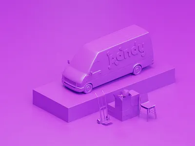 Van 3D illustration 3d illustration blender 3d branding c4d landing page web illustration