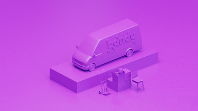 Van 3D illustration 3d illustration blender 3d branding c4d landing page web illustration