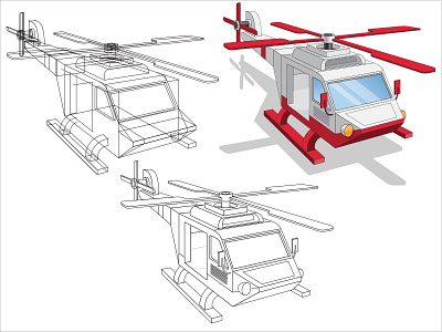 Funny helicopter. air aviation caricature cartoon contour copter drawing helicopter machine model outline perspective piloting rotor rotorcraft silhouette sketch special spin transportation