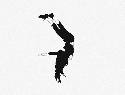 Fall up art black and white character design girl graphic design illustration line art minimalism monochrome simple vector women