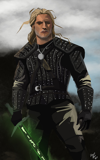 Geralt Of Rivia animation art character design digitalpainting illustration logo painting web