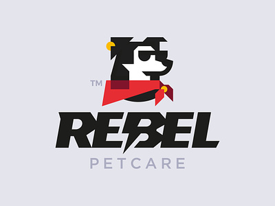 Rebel animal bandana branding care cool design dog earing glasses hero illustration logo logotype mark mascot pet typo typography