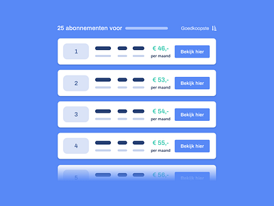 Provider-vergelijker.nl - Vergelijker visual affiliate marketing blue clean illu illustrations subscriptions ui ux vergelijker web website website concept