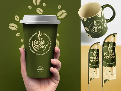 Caffé Racer - Coffee Bike - Logo and branding design. branding coffee coffee cup concept design event flags graphic design illustrator logo logodesign motorcycle netherlands photoshop racer vector