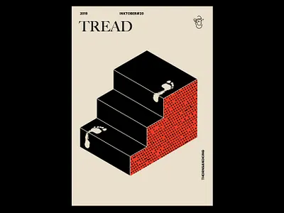 Tread - Inktober shot design flat illustration poster poster design vector