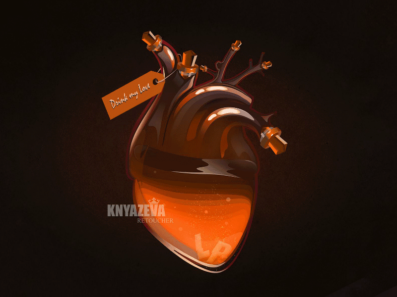 Always in my heart... bootle bubbles heart knyazeva laura lp orange perfume pergolizzi