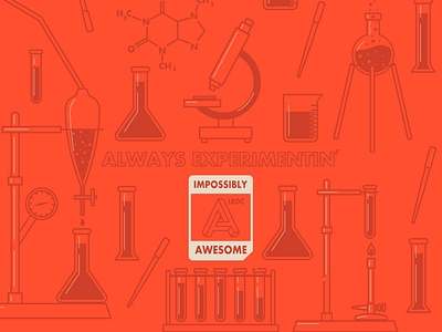 Always Experimentin’ affinity awesome beaker chemistry design experiment experimenting impossible lab laboratory red science vector