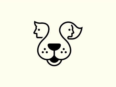 dog / logo concept dog face girl man pet women