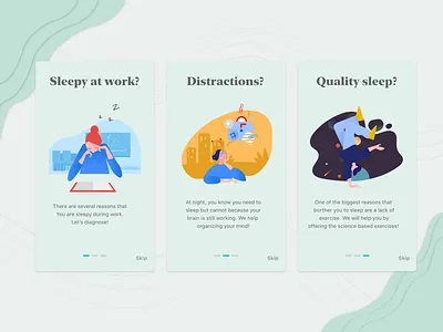 Onboarding Sleep Tracker application adobe xd animation branding clean ui design illustration interface ui ux xd