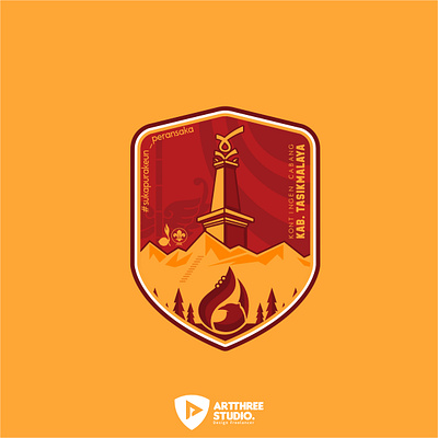 BADGE LOGO adventure badge branding design icon illustration logo maroon minimalist logo red typography vector vintage