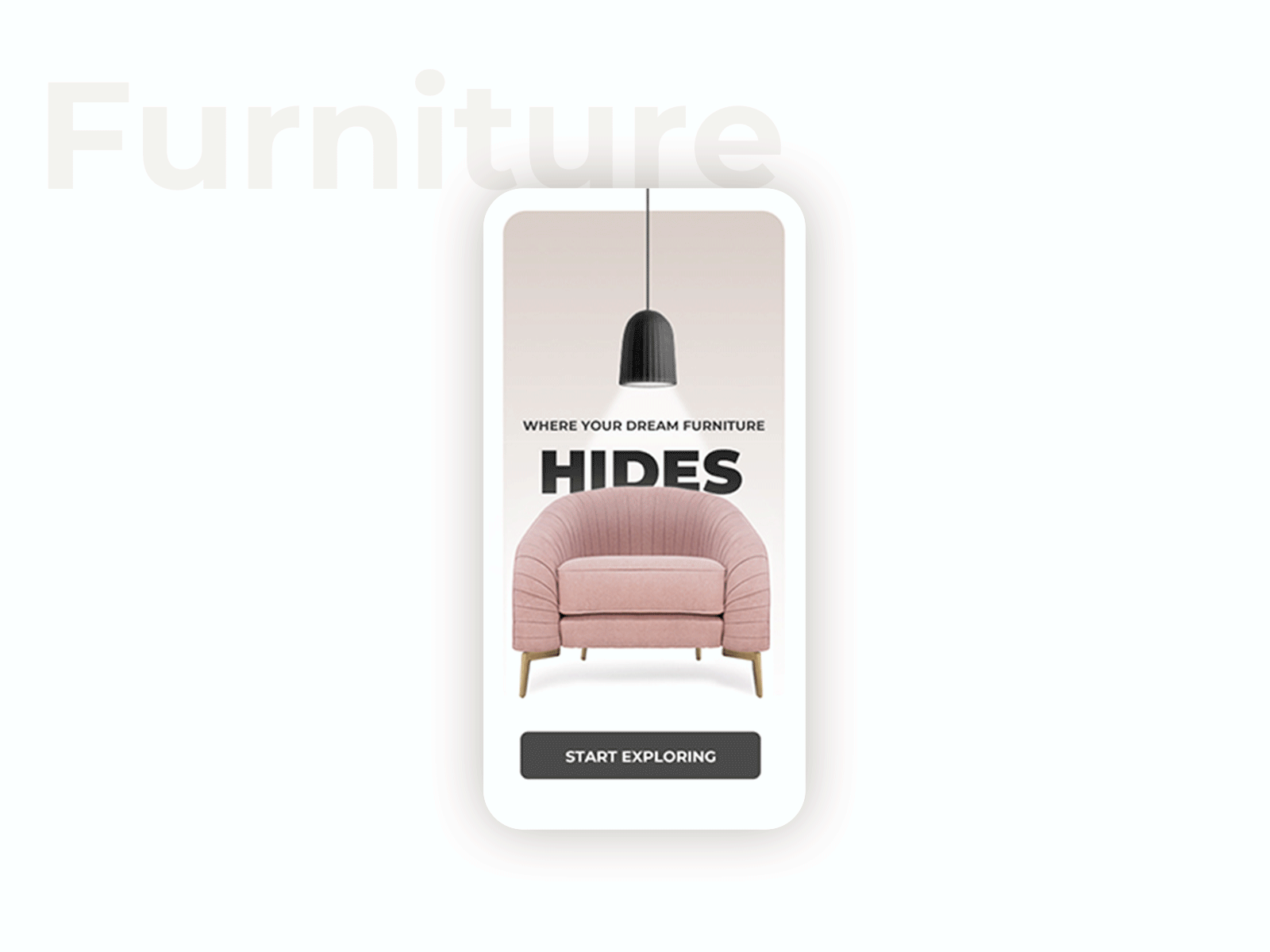 Furniture Selling Landing Page animation animations chair furniture furniture app furniture design furniture store furniture website lamp landing page landingpage lp minimalistic pastel pastel colors