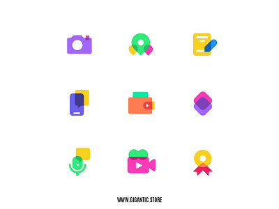 Flat Design Colorful Icons Set Illustration, Web Design, UI, UX brand branding icon icon design icon set iconography icons landing page logo logo design logodesign logos logotype symbol symbols ui web web design webdesign website