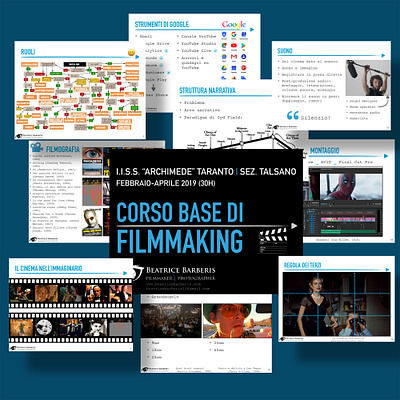 Archimede Corso base di filmmaking mockup branding design film filmmaker filmmaking layout layout design minimal presentation presentation design presentation layout