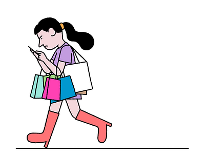 Shopaholic art character characterdesign design drawing editorial editorial illustration figure illustration laurie rollitt laurierollitt london people person shopaholic shopper shopping switzerland woman wwf