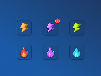 Game items - Energy & Fire design enegy figma fire flash fuel full game icon icons illustration item sketch ui vector