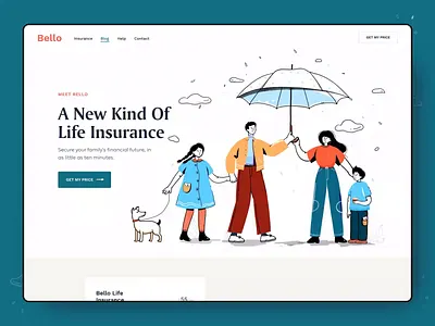 Bello Insurance Landing animation brand identity branding clean colors homepage insurance landing landing page life minimal pattern patterns website