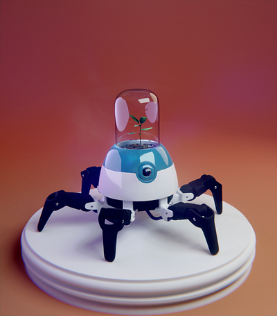Plant Pot Bot 3000 3d b3d blender 3d design robot