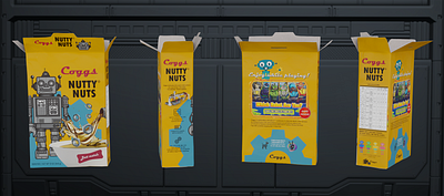 Nutty Nuts cereal box 3d b3d blender 3d design