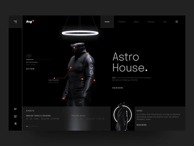 Hero Section Design For ACG aerospace astro web design astronaut hero section homepage design landing page design spacesuit ui design uiux design web design web ui web ux website design