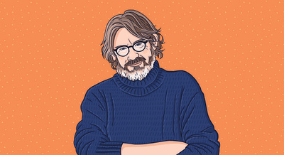 Nigel Slater chef editorial illustration nigel slater portrait ruby tandoh