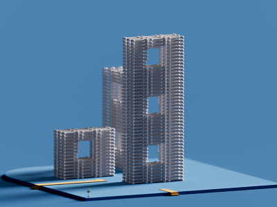 Bones apartments 🖤 apartments blender blender3d blue bones lowpoly lowpolygon modeling skyline