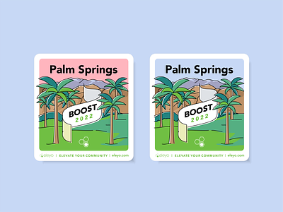 Palm Springs sticker badge branding california desert design hideway icon icon set illustration logo mountains oasis palm springs palms photoshop sticker sunset vector