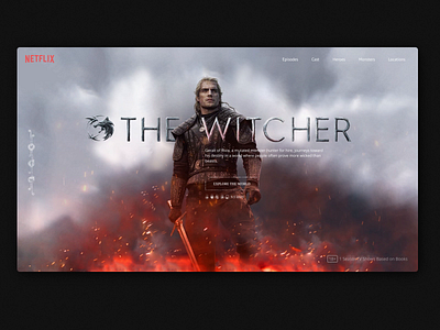 the witcher animation herald landing netflix promo serial the witcher tv ui ux uiux webdesign website