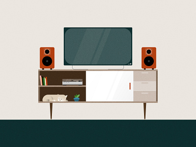 Catnap design furniture illustration mid century modern vector