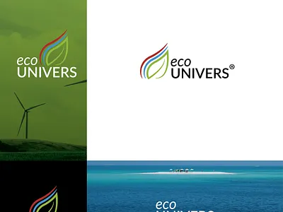 eco UNIVERS air condition air conditioner air conditioning climate colors eco eco logo ecology france graphicdesigner hot leaf leaf logo water wind