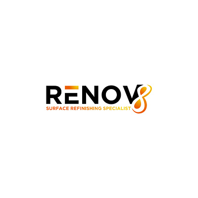 Renov8 construction construction logo eight home furnishing refinishing renovation specialist surface