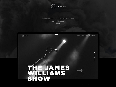 L A I V I E adobe art direction branding concept concert dark design minimal show ui ux web website