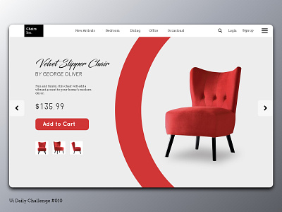 Product Page: Chair design page product toronto ui ux