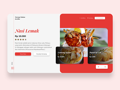 Warung Makan Kecilku adobe xd flat design food food and drink landing page minimalist ui ui ux ui design ui ux design ux ux design web web design webdesign website website design websites weekly weekly challenge