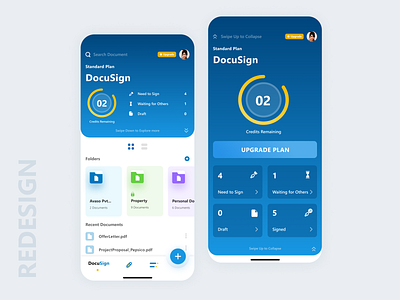 DocuSign ReDesign app card digital signature docusign gradient signature ui