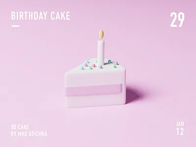 Birthday Cake 3d blender cake celebration design happy birthday illustration