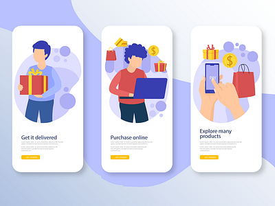 Delivery Onboarding Screens delivery app ecommerce food app onboarding screen