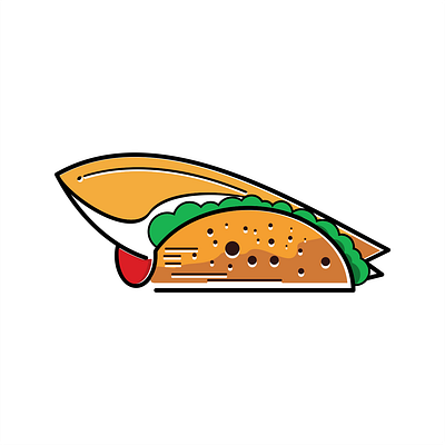 surfboard sandwich branding design icon illustration logo vector