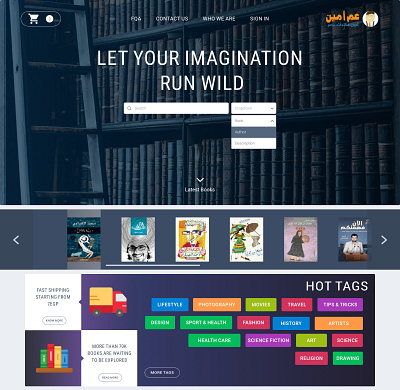 3mAmin books bookshop bookstore design landing page landing page design search search bar ui web web design website