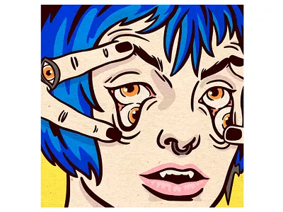 👁🧷 eye girl girl illustration illustration retro illustration vintage illustration vintage inspired