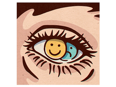 Mood eye happy illustration mood retro illustration sad vintage illustration vintage inspired