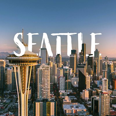 Seattle typography cityscape design minimalist seattle simple design type typeface typographic typography typography art