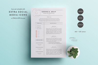 Resume Template 3 Page | CV Template clean resume creative resume curriculum vitae cv template download psd free minimal resume modern modern resume professional resume resume template template