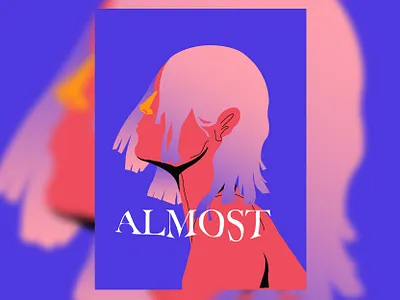 Almost design flat illustration poster poster design vector